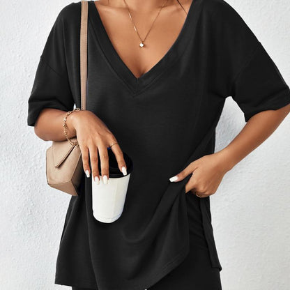 Summer Comfy Women's Loungewear  2 Piece Outfits Tshirt Oversized Short Sleeve Tracksuit Beach Cover Up Shorts Set S-XXL Casual Fabric Breathable Womenswear Loose Matching - Seldom Seen Styles