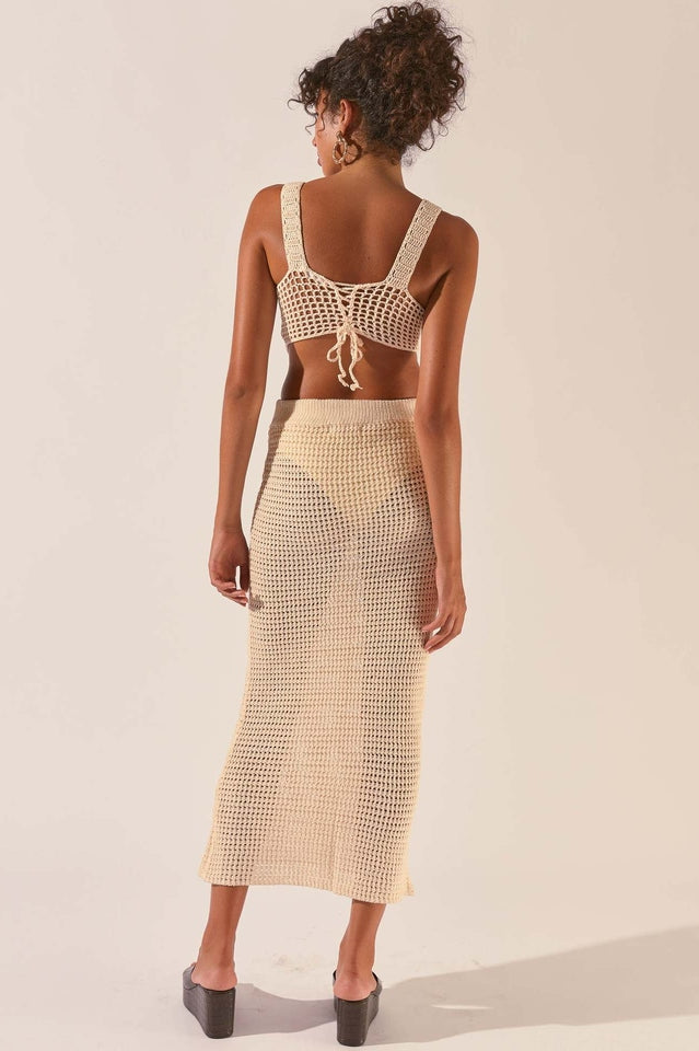 Crochet Midi Top + Skirt Set - Seldom Seen Styles