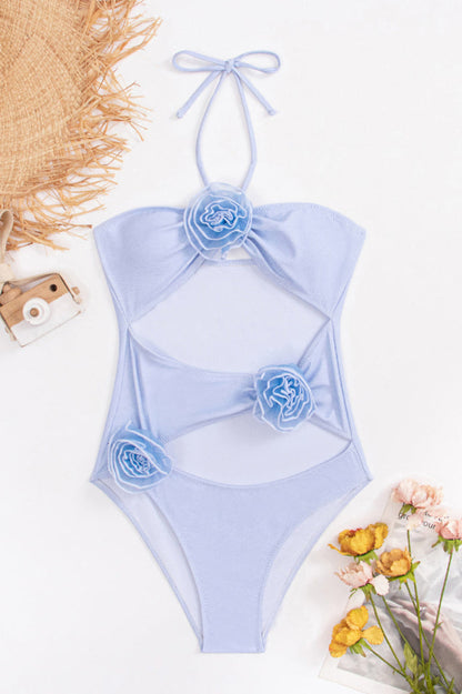 Flower Decoration One Piece Swimsuit - Seldom Seen Styles