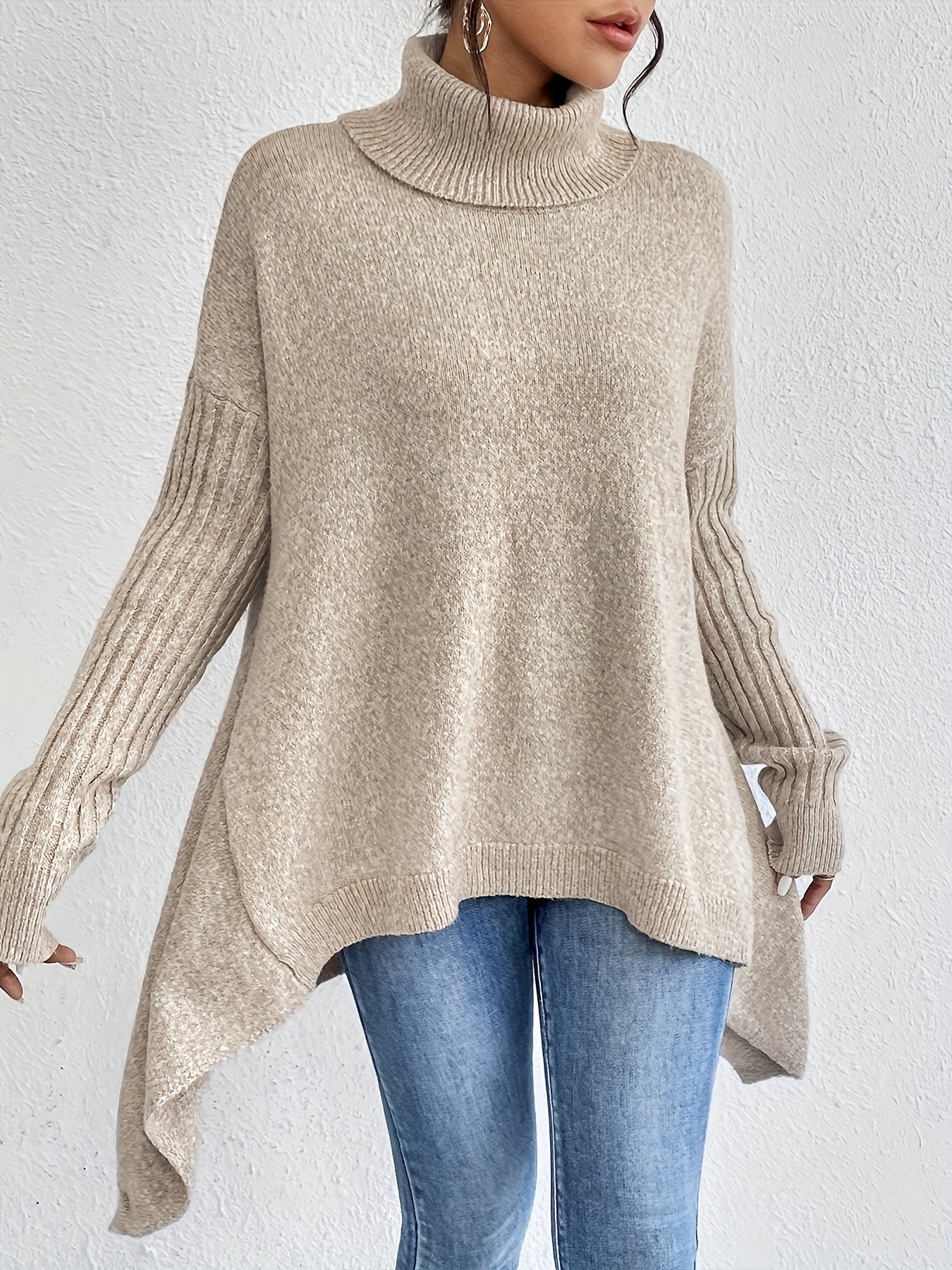 Isla - Oversized Turtleneck Sweater - Seldom Seen Styles