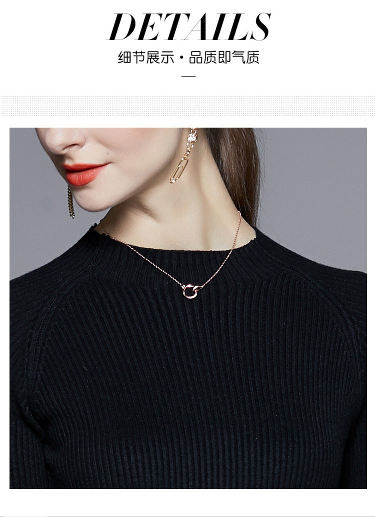 Reese Gradient Patchwork Pleated Midi Dress  Knitted Patchwork Gradient Color Pleated Slim Waist Large Swing Long Dress