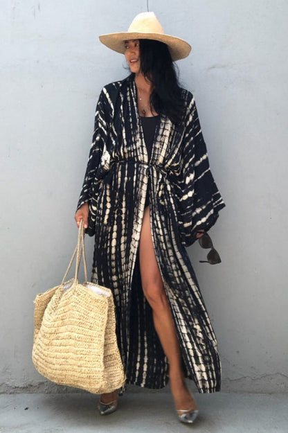 Beach Color Block Printing Cover Up - Seldom Seen Styles