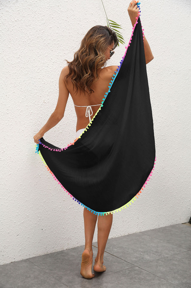 Tassel Patched Irregular One Piece Beach Skirt - Seldom Seen Styles