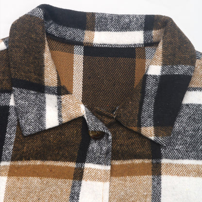 Womens Long Plaid Vest Sleeveless Coats Lapel Collar Casual Fall Outfits with Pockets