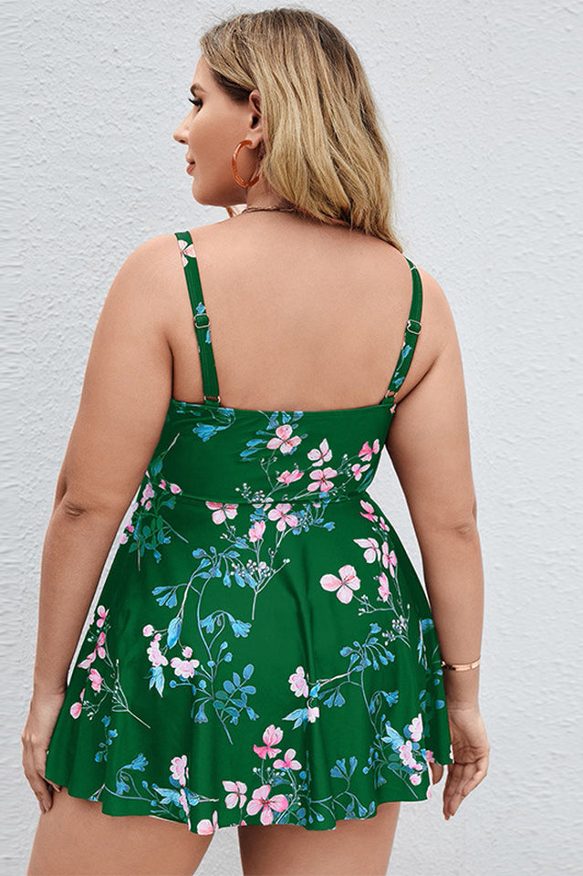 Floral Print Swim Dress With Shorts - Seldom Seen Styles