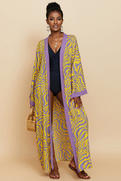 Print Belted Kimono Dress - Seldom Seen Styles