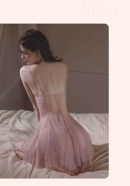 Pure Desire Sexy Women's Set Temptation No-Strap Erotic Nightwear Small Chest Mesh See-Through Lingerie1042 - Seldom Seen Styles