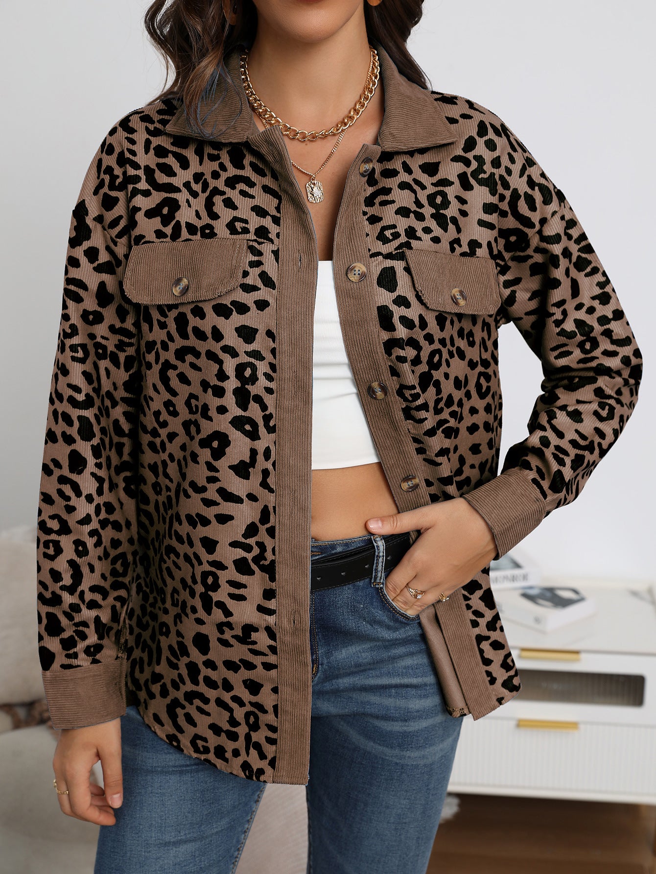 Womens Shacket Jacket Casual Leopard Print Cardigans Coat Oversized Button Down Long Sleeve Shirt 2024 Fashion Outfits - Seldom Seen Styles