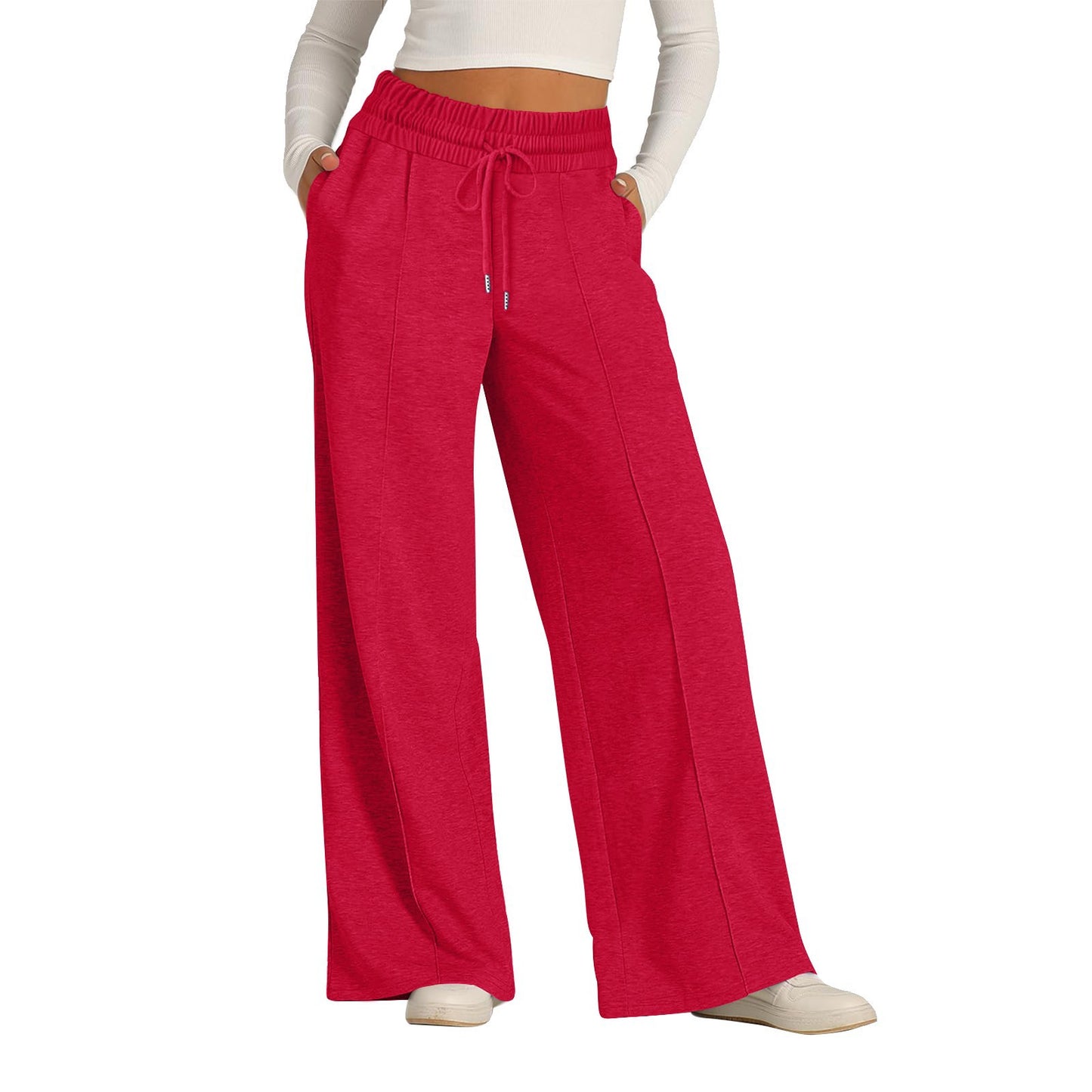 Women's Wide Leg Sweatpants Casual Loose Solid Color Pants Comfy Lounge Joggers Baggy Sweatpants Pockets - Seldom Seen Styles