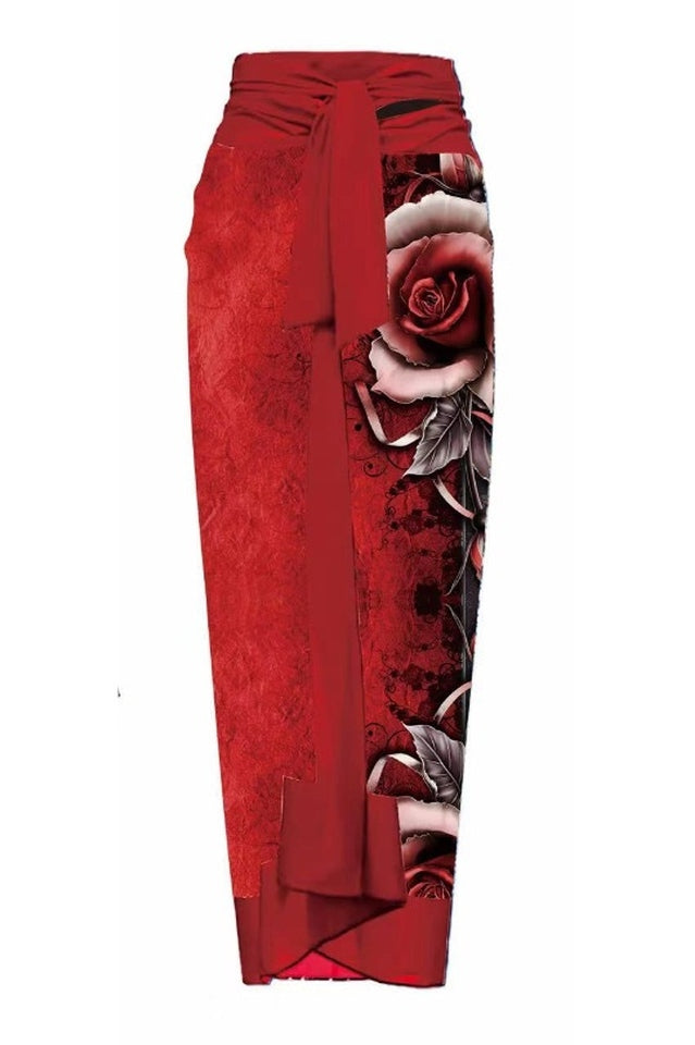 3D Flower One Piece Swimsuit & Skirt Set - Seldom Seen Styles