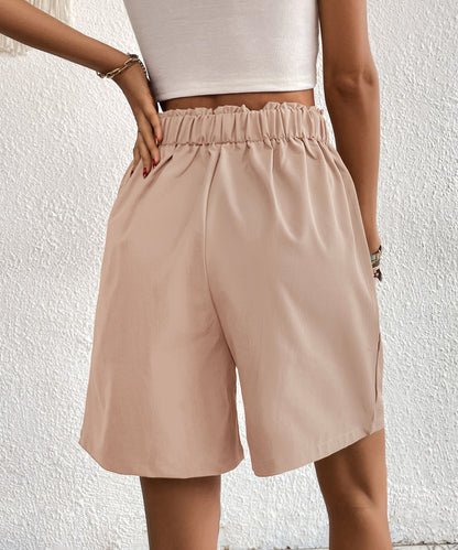 Womens Shorts Dressy Casual 2025 Trendy Summer Elastic High Waisted Pleated Side Slit Business Work Shorts Pockets