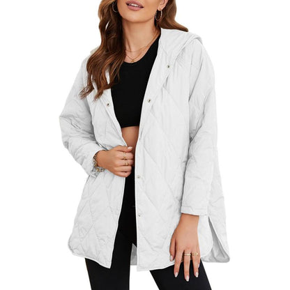 Puffer Jacket for Women,Lightweight Long Sleeve Button Hoodies Outerwear,Oversized Basic Casual Comfort Coats Tops,2025 Womenswear Fall Winter Outfits - Seldom Seen Styles