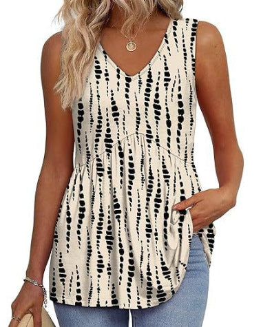 Womens Tank Tops 2025 Flowy Peplum Tops for Women Dressy Sleeveless V Neck Babydoll Tank Tops - Seldom Seen Styles