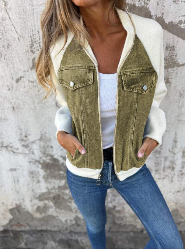 Casual V-neck Zipper Jacket - Seldom Seen Styles