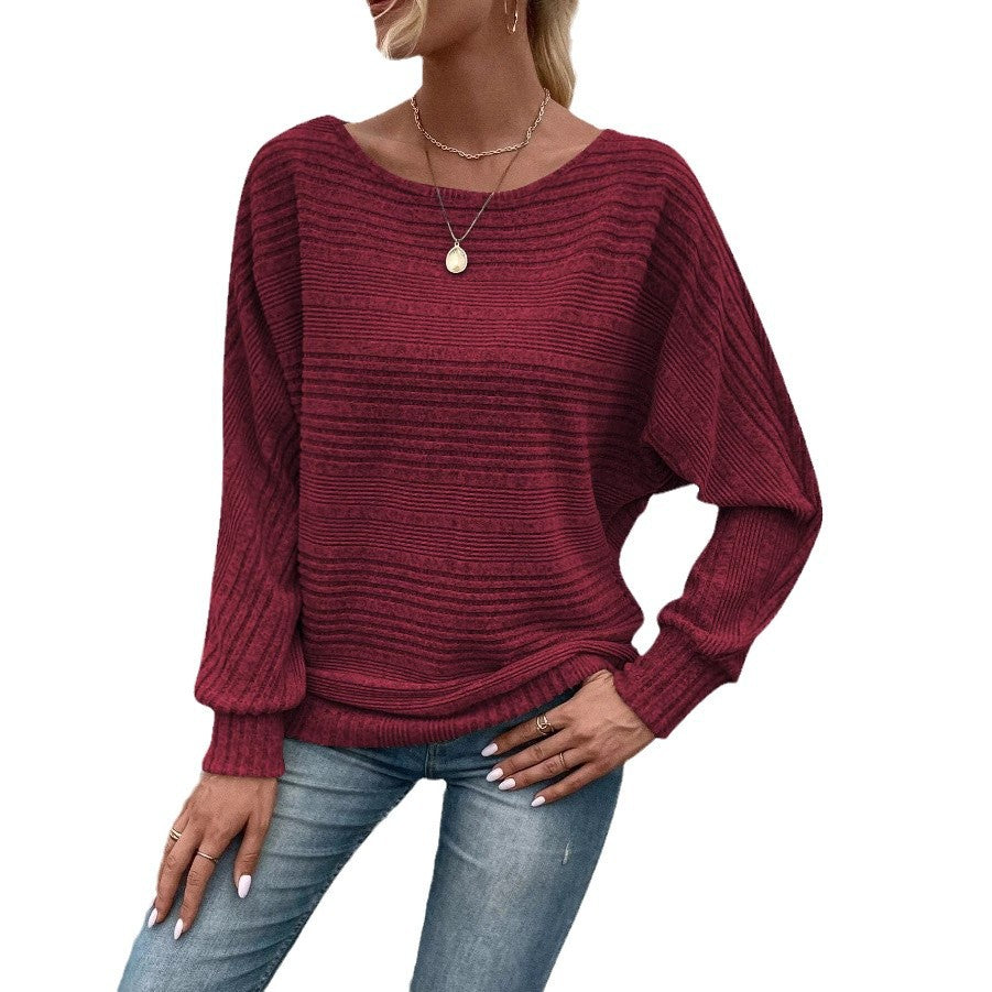 Soft pure color long sleeve sweater，Equipped with batwing sleeves，Suitable for women to wear - Seldom Seen Styles