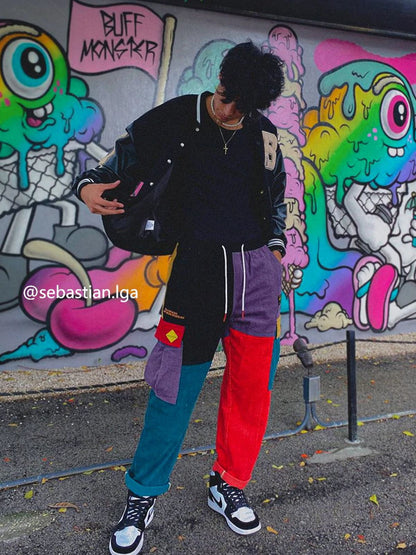 Aelfric Eden "Back to 90's" Patchwork Color Block Corduroy Pants - Seldom Seen Styles