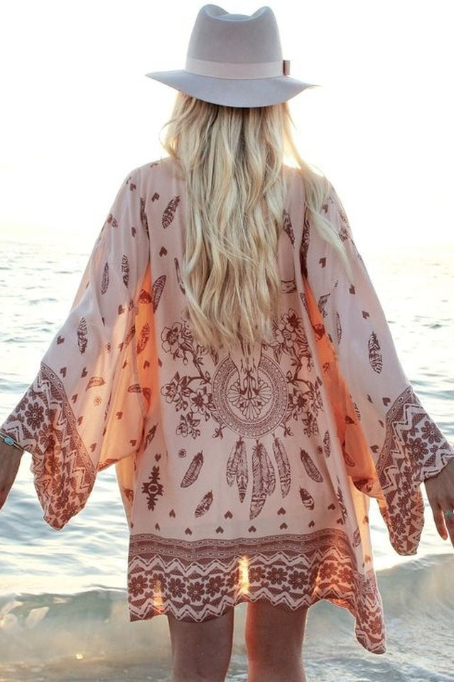 Cow Pattern Chiffon Bikini Cardigan - Seldom Seen Styles