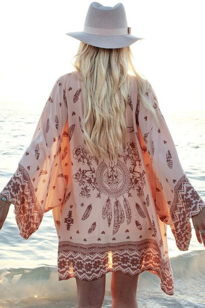 Cow Pattern Chiffon Bikini Cardigan - Seldom Seen Styles