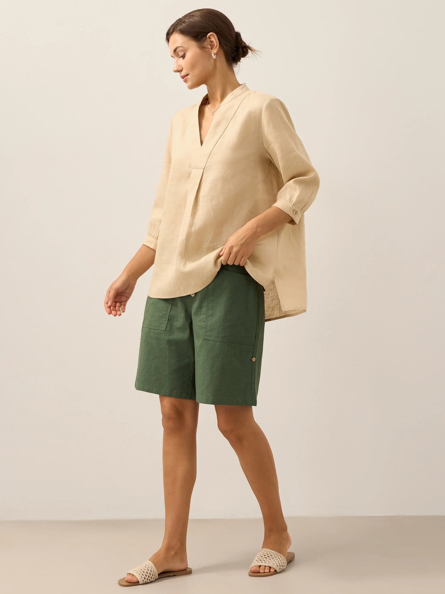 100% Linen Dress Shirt JOANNA - Seldom Seen Styles