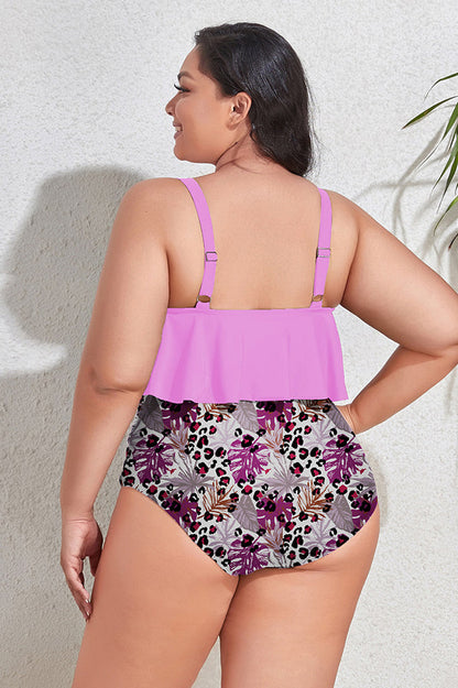 (L-4XL) Floral High Waist Bikini Set - Seldom Seen Styles