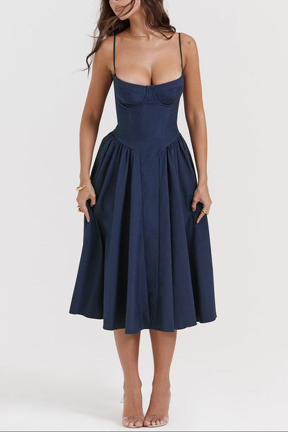 Hannah Midi Dress in Red