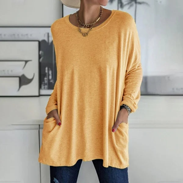 👚50% discount ✨New long-sleeved cotton T-shirt with a casual pocket - Seldom Seen Styles