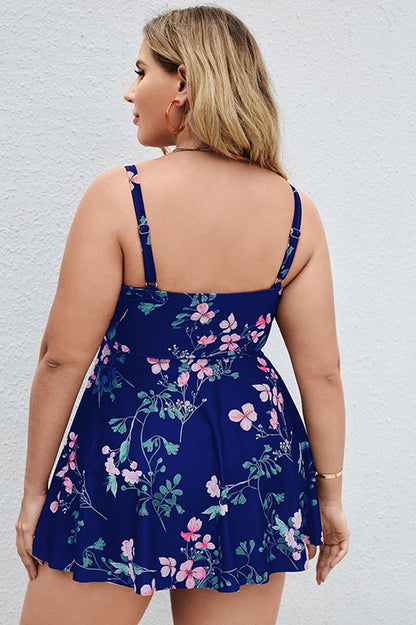 Floral Print Swim Dress With Shorts - Seldom Seen Styles