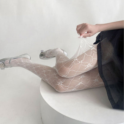 Spring and Autumn Striped Dark Red Millennium Hot-Selling Slimming Stockings Retro Dark Pattern Hot Girl Versatile Thin Pantyhose