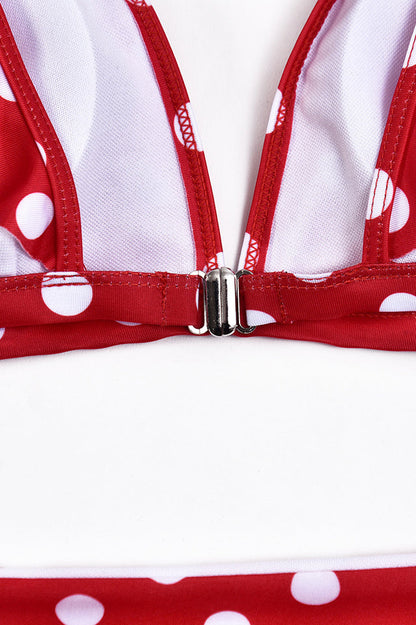 Polka Dot High Waist Ruffle Bikini - Seldom Seen Styles