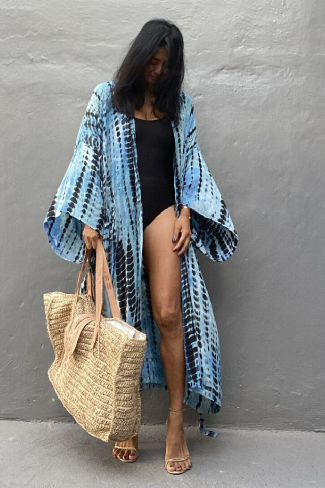 Beach Color Block Printing Cover Up - Seldom Seen Styles