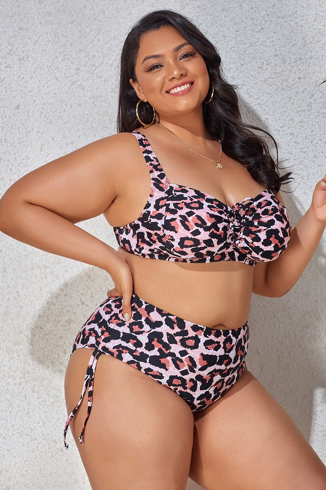 (L-4XL) Floral Adjustable Side Bikini Set - Seldom Seen Styles