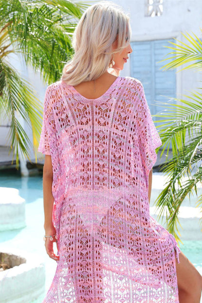 Side Slit Plunge Openwork Cover-Up - Seldom Seen Styles