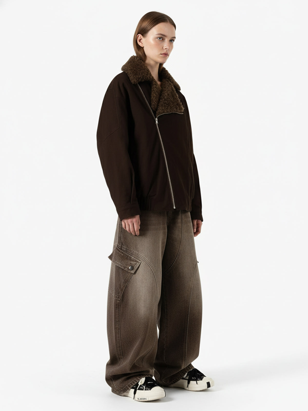 Vintage Washed Workwear Barrel Jeans 