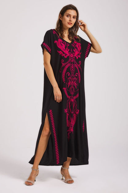 Boho Print Slit Dress - Seldom Seen Styles