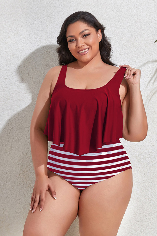 (L-4XL) Floral High Waist Bikini Set - Seldom Seen Styles