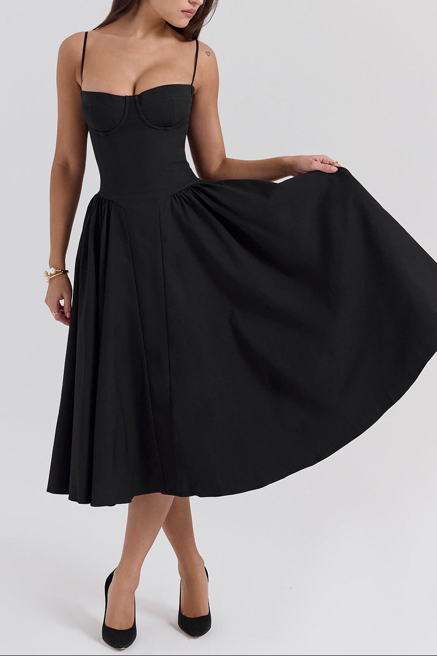 Hannah Midi Dress in Red