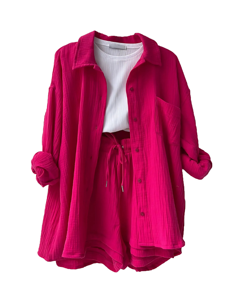 Modern Button-Up Shorts Set - Seldom Seen Styles