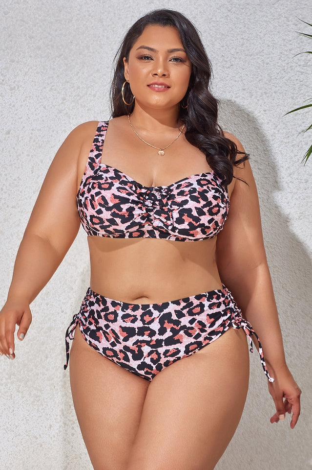(L-4XL) Floral Adjustable Side Bikini Set - Seldom Seen Styles