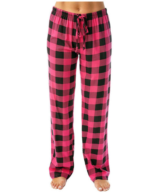 Women's Plaid Pyjama Bottoms Fleece Checked Pjs Pants Soft Drawstring Lounge Sleepwear for Ladies Women Sleep Bottoms for Fall & Winter - Seldom Seen Styles