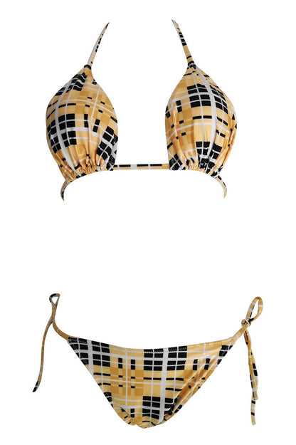 Stripe Print Push Up Brazilian Swimsuit - Seldom Seen Styles