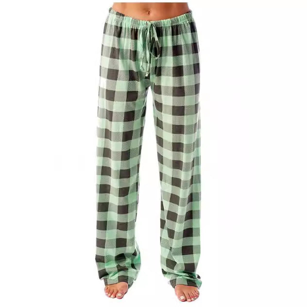 Women's Plaid Pyjama Bottoms Fleece Checked Pjs Pants Soft Drawstring Lounge Sleepwear for Ladies Women Sleep Bottoms for Fall & Winter - Seldom Seen Styles