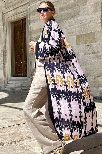 Brigitte One Of A Kind Ikat Maxi Kimono - Seldom Seen Styles