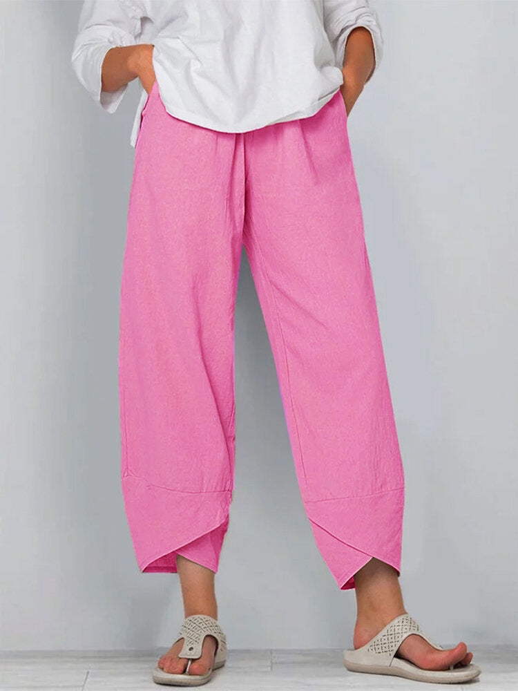 Women's Capri Pants Casual Summer Cotton Cropped Lounge Pants Trousers - Seldom Seen Styles