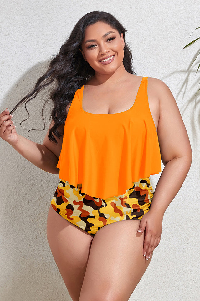 (L-4XL) Floral High Waist Bikini Set - Seldom Seen Styles