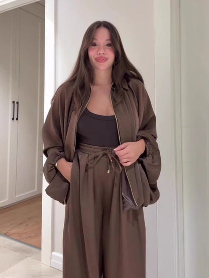 Womens Brown Suits – Designer Pant Suits for Women, Chocolate Brown Two Piece Set, Going Out Pant Set - Seldom Seen Styles