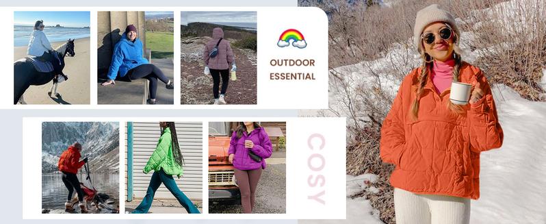 Womens Oversized Hooded Puffer Jacket Lightweight Pullover Hoodies Quilted Dolman Long Sleeve Warm Winter Coat - Seldom Seen Styles