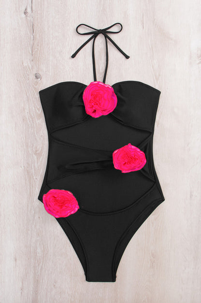 Flower Decoration One Piece Swimsuit - Seldom Seen Styles