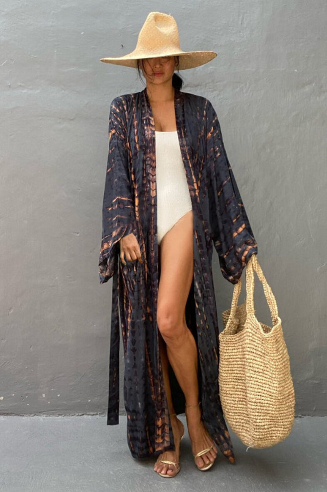 Beach Color Block Printing Cover Up - Seldom Seen Styles