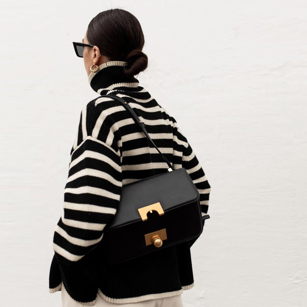 Tracy - Oversized Striped Turtleneck Sweater - Seldom Seen Styles