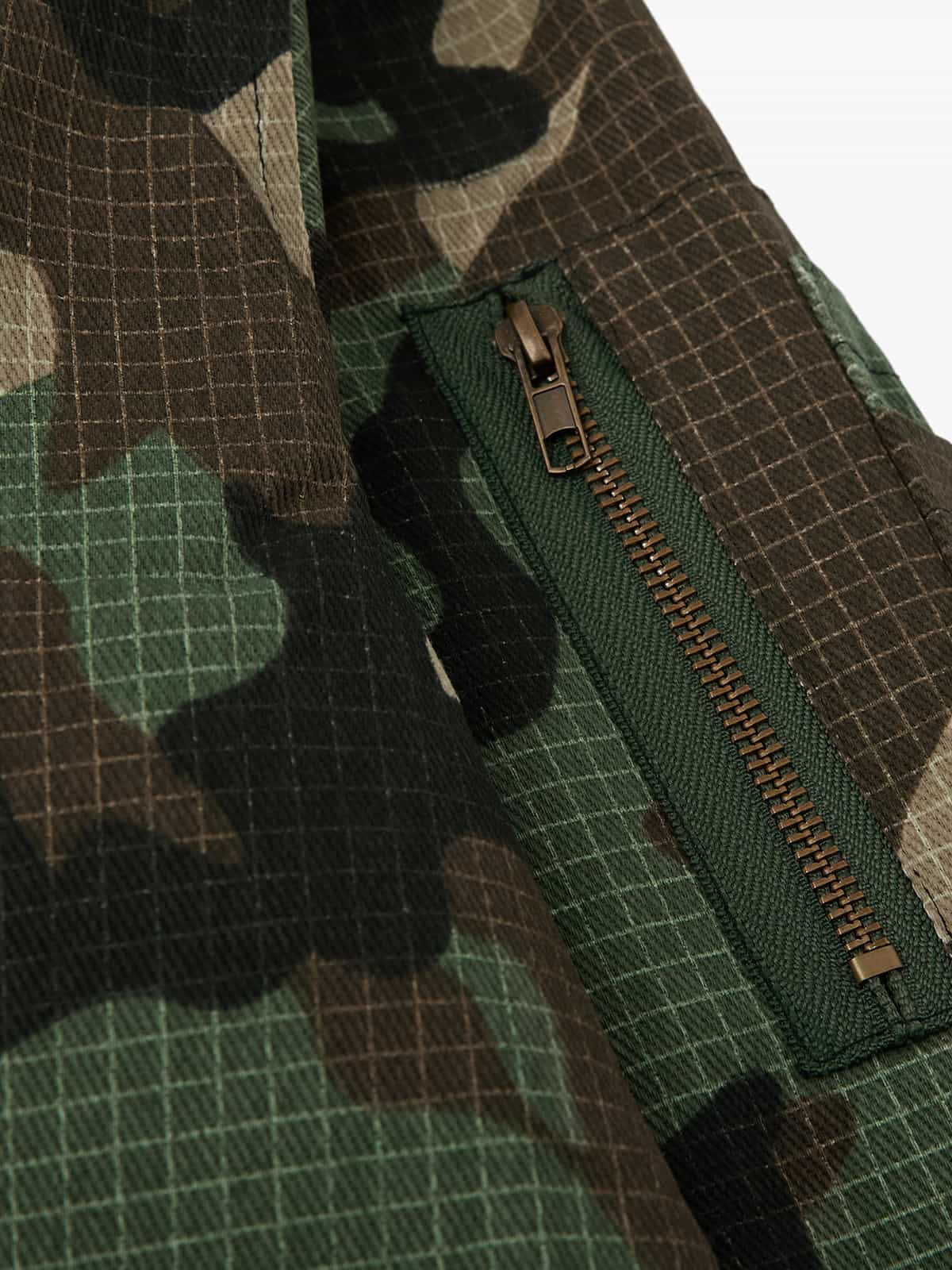 Camouflage Fur Collar Reversible Cotton Jacket - 2499 